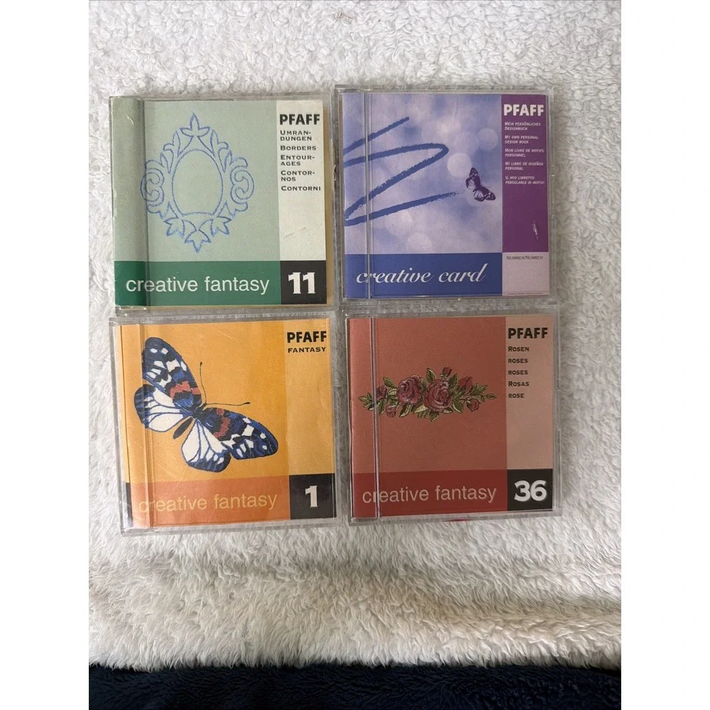 Pfaff Creative Fantasy Embroidery Cards & Memory Cards Lot of 4